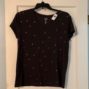 Gap Charcoal Grey Sparkle Dot Favorite Tee
